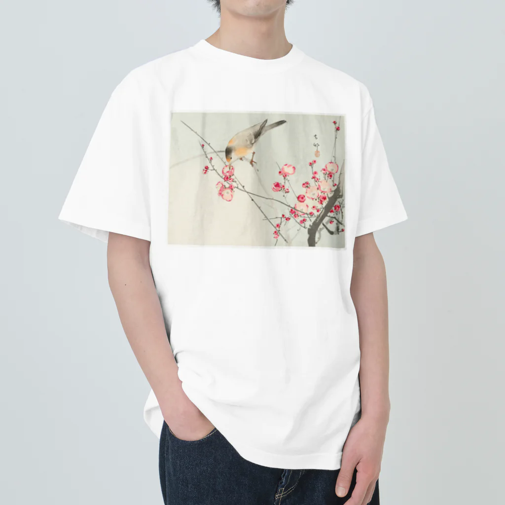 MUGEN ARTの小原古邨　梅に鶯　Ohara Koson / Songbird on blossom branch Heavyweight T-Shirt