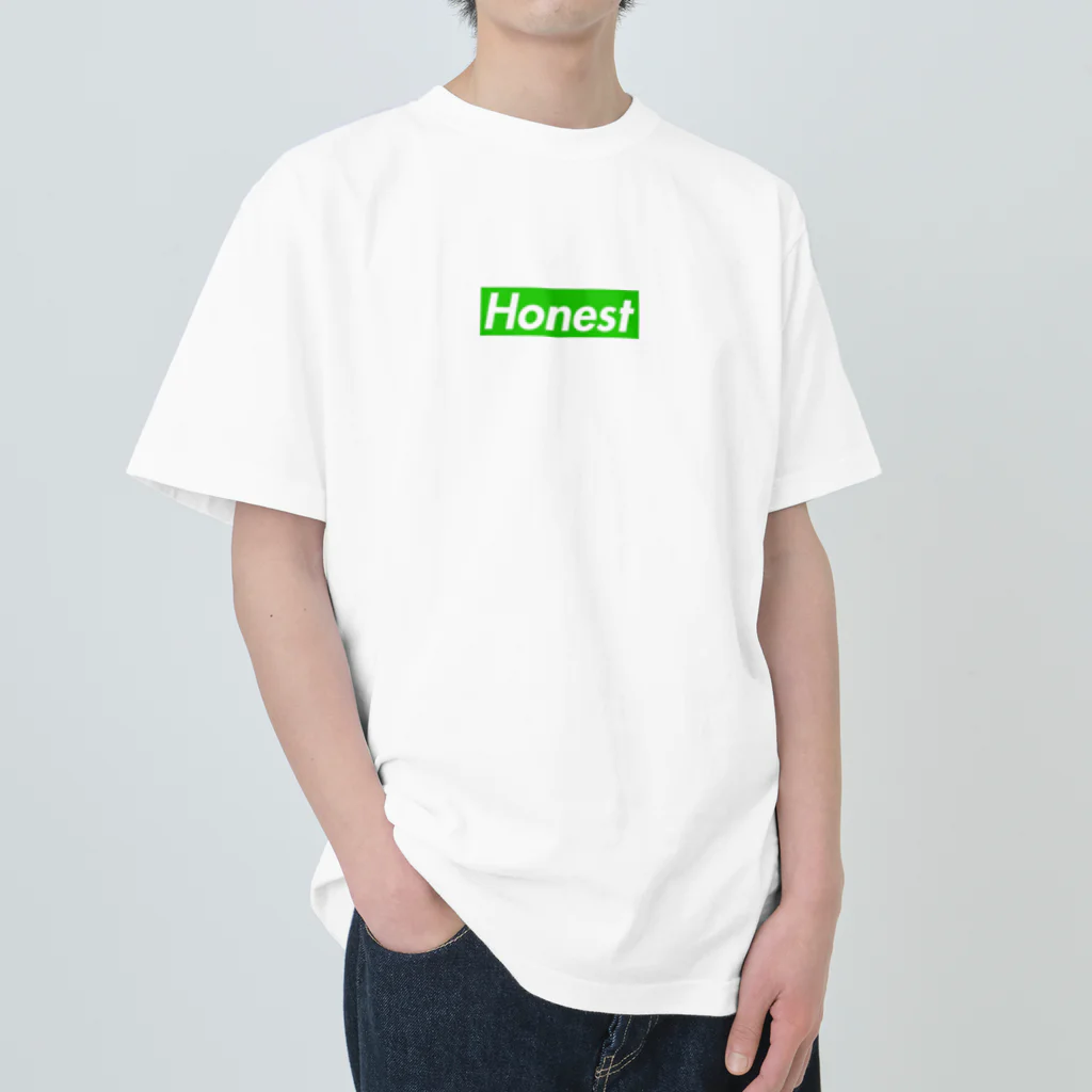 Honest のボックスロゴ(ラッキーグリーン) ヘビーウェイトTシャツ