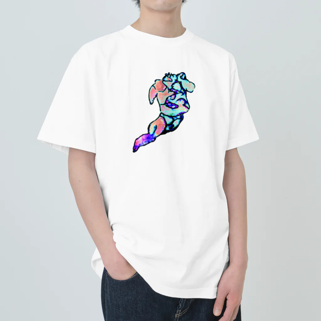 🍩tarojiro(たろじろ) shop🍩のパンいち砲丸投げ Heavyweight T-Shirt