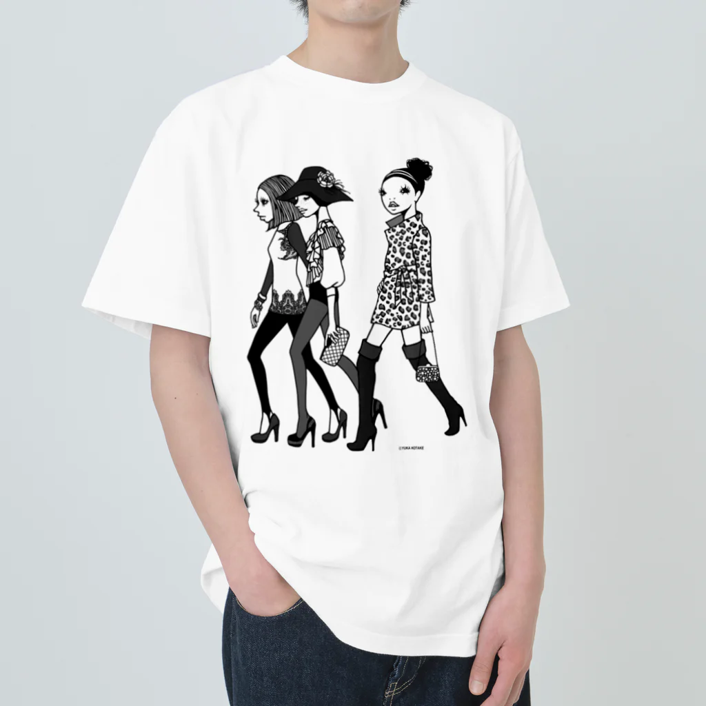 イラストレーターこたけゆか 公式オリジナルグッズのHEY LADIES!  ヘビーウェイトTシャツ