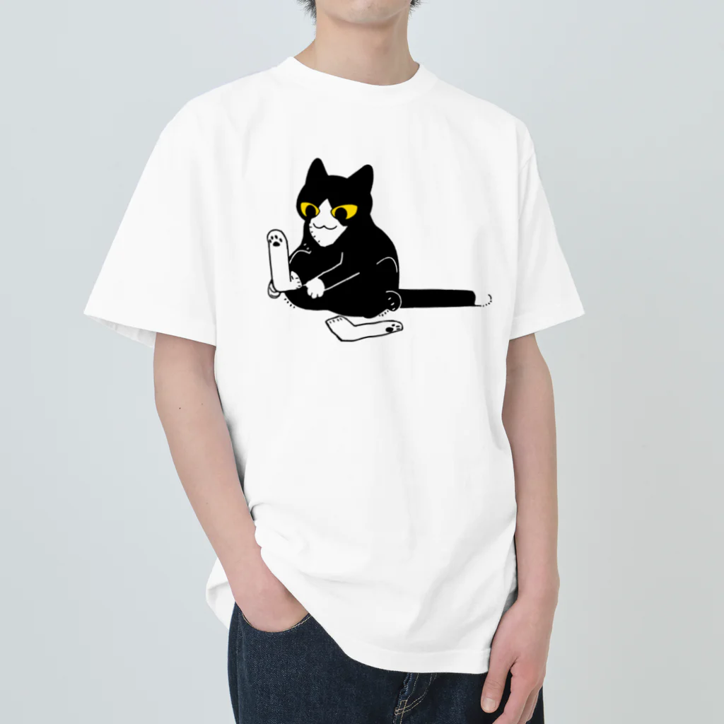 ふじひとのくつした猫 Heavyweight T-Shirt