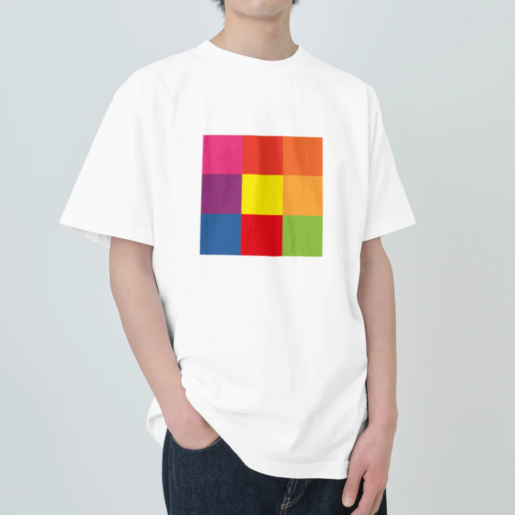 3×3 のドット絵の笑う花 - 3×3 のドット絵 Heavyweight T-Shirt