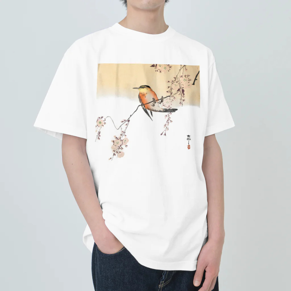 MUGEN ARTの小原古邨　桜と鳥　Ohara Koson 日本のアートTシャツ＆グッズ ヘビーウェイトTシャツ