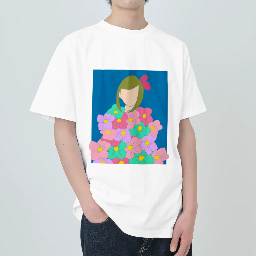 KAEDEsanの花ドレスを着た少女 Heavyweight T-Shirt