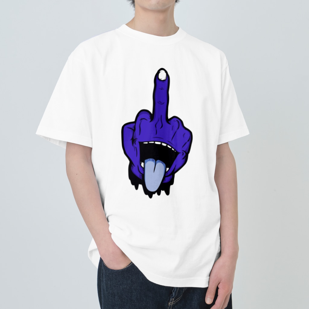 TRAVA design SHOPの挑発（青） Heavyweight T-Shirt