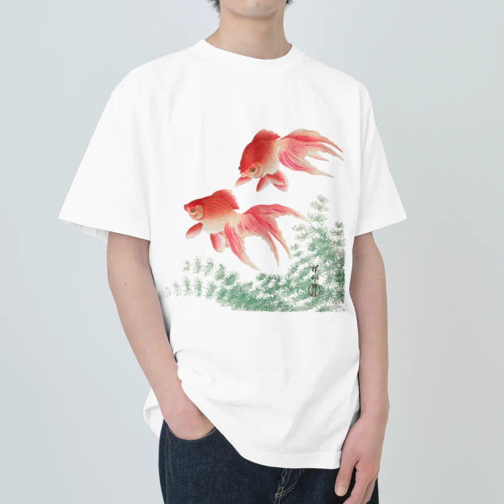 MUGEN ARTの二匹の金魚　小原古邨作品編集　日本のアートTシャツ＆グッズ ヘビーウェイトTシャツ