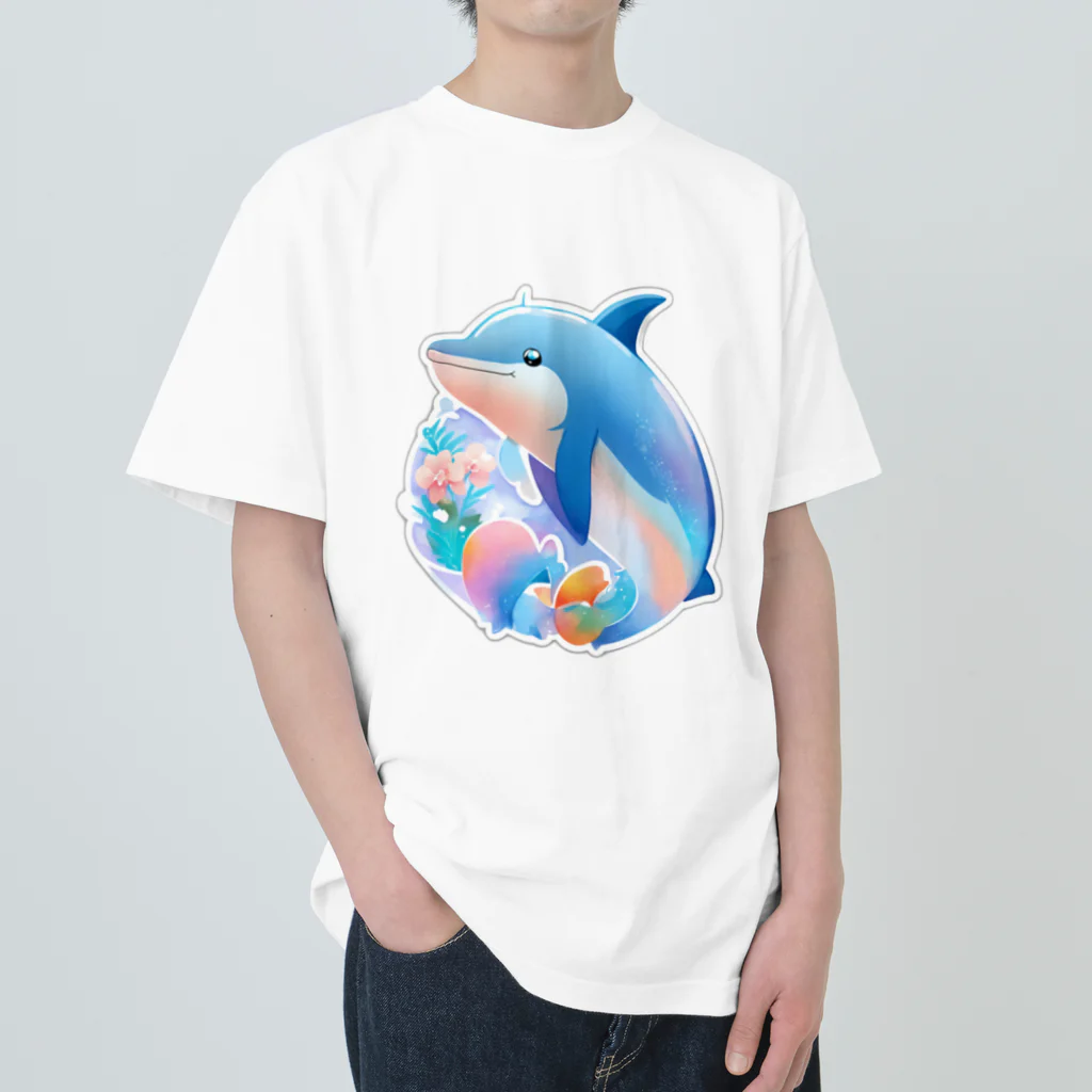 dolphineの可愛いイルカ ヘビーウェイトTシャツ