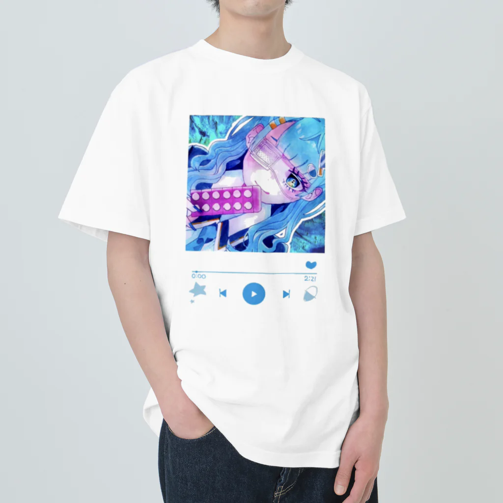 あいとくんのヘルスインジュリー‪‪❤︎‬再生画面風‪‪❤︎裏表印刷 ヘビーウェイトTシャツ