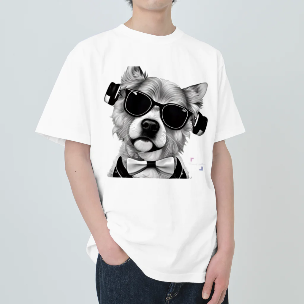 Connect Art SUZURI STOREのConnect Art 003 Dog Heavyweight T-Shirt