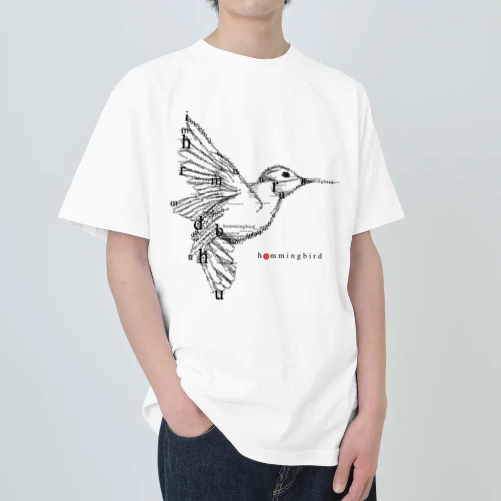 t-shirts-cafeのフォントイラストレーション『hummingbird（ハミングバード・ハチドリ）』 ヘビーウェイトTシャツ