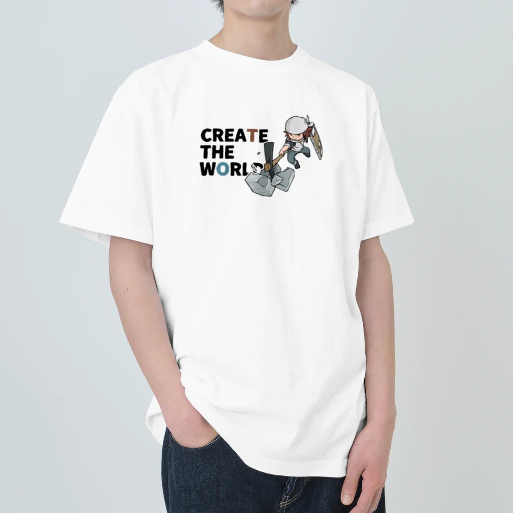 mocchi’s workshopのCREATE THE WORLD Heavyweight T-Shirt