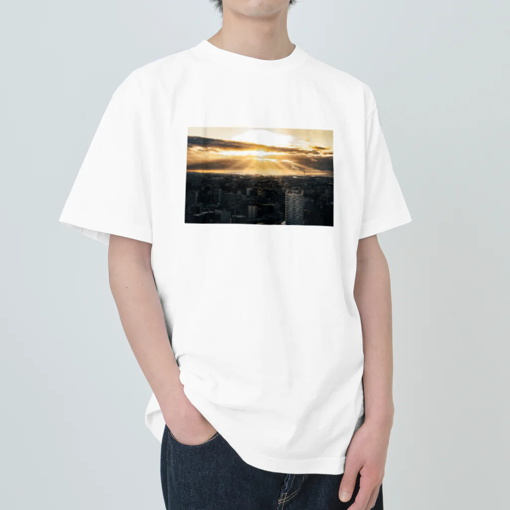 koki_photographerの天使の梯子 Heavyweight T-Shirt