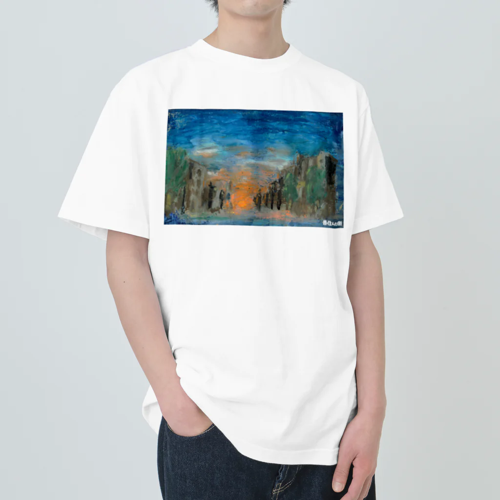 丸山朝光「昔住んだ街」グッズショップの「昔住んだ街」ジャケット絵Tシャツ Heavyweight T-Shirt