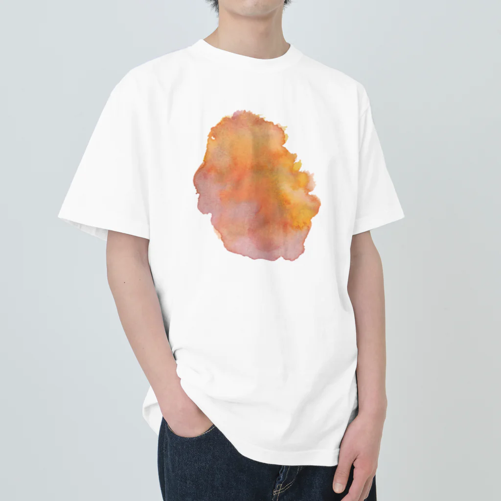 c5watercolorの水彩ペイント・夕焼け ヘビーウェイトTシャツ