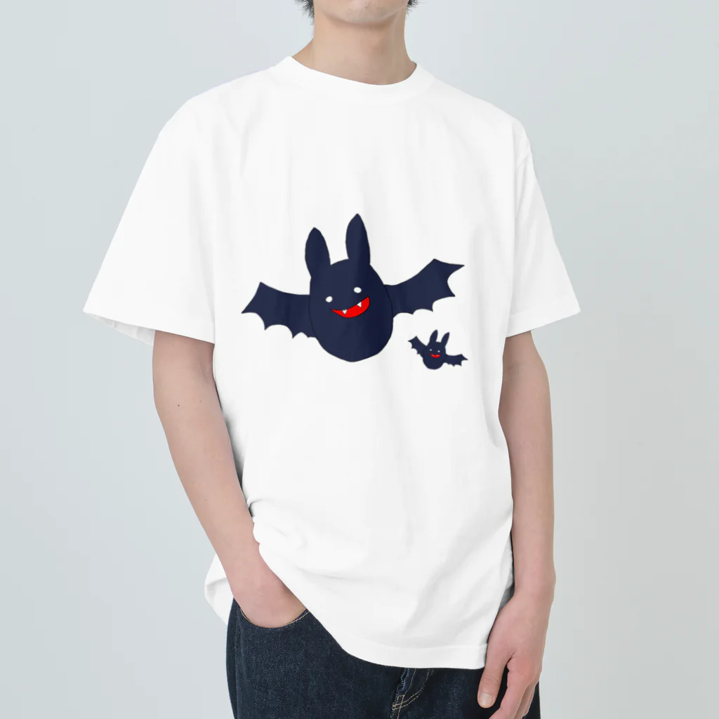 パピピンパピコ🛸🪐のなかよしこうもり ヘビーウェイトTシャツ