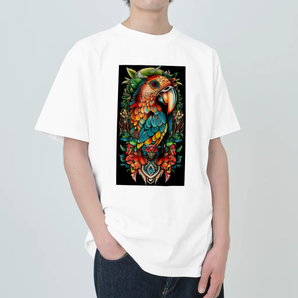 studio momoのFlamboyant parrots ヘビーウェイトTシャツ