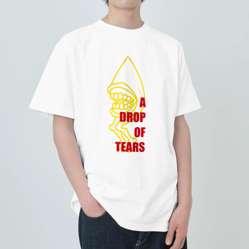 S@moffのA drop of tears 雫ちゃん　黄色い線 Heavyweight T-Shirt