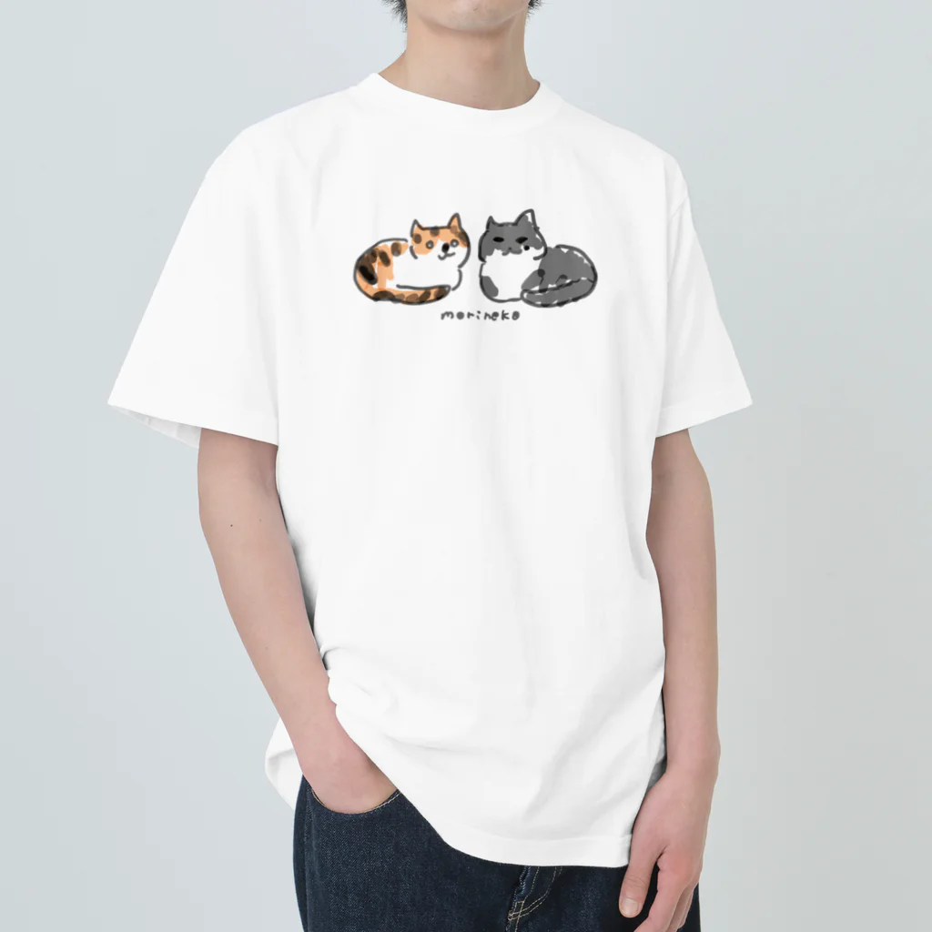 保護ねこカフェ もりねこのふたばちゃん&べべちゃん ヘビーウェイトTシャツ