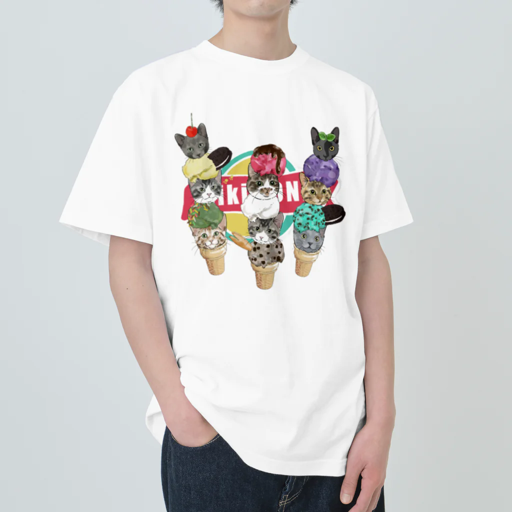 みきぞーん｜保護猫 ミッキー画伯と肉球とおともだちのmuchaguraainima ice ヘビーウェイトTシャツ