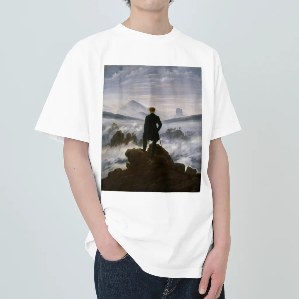 世界美術商店の雲海の上の旅人 / Wanderer above the Sea of Fog ヘビーウェイトTシャツ