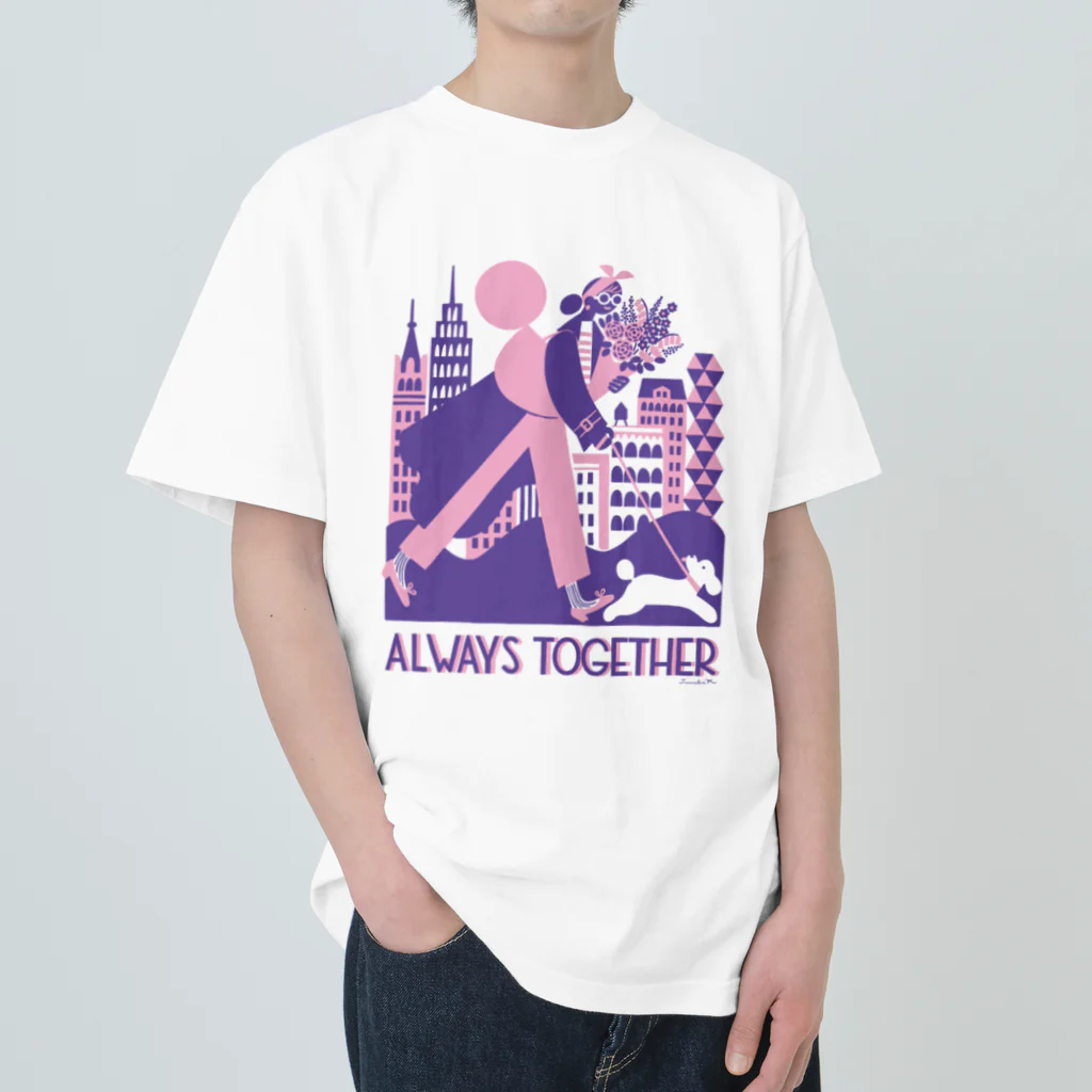 岸 潤一 / イラストレーターのALWAYS TOGETHER Heavyweight T-Shirt