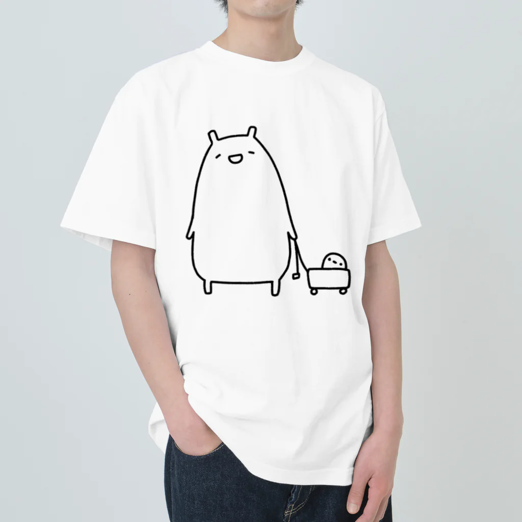 うさやのお散歩をするかわいいねこ ヘビーウェイトTシャツ