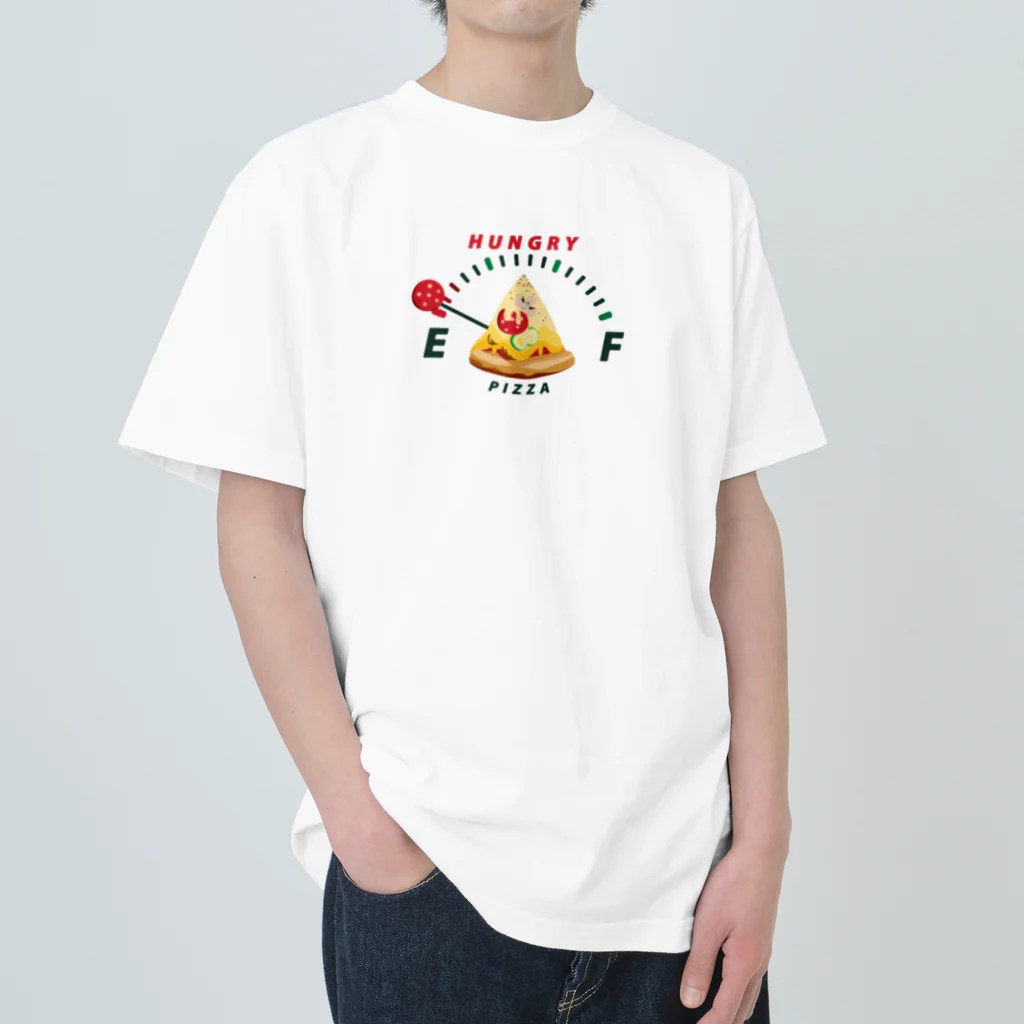 イラスト MONYAAT の腹ペコゲージ　ピザ　A*M Heavyweight T-Shirt