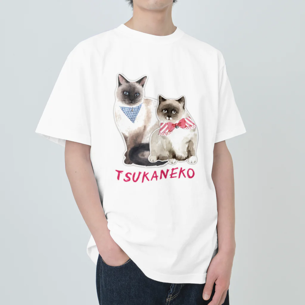 MiKiNEKO雑貨店(つかねこ公式グッズ)のBibi×Riri ヘビーウェイトTシャツ