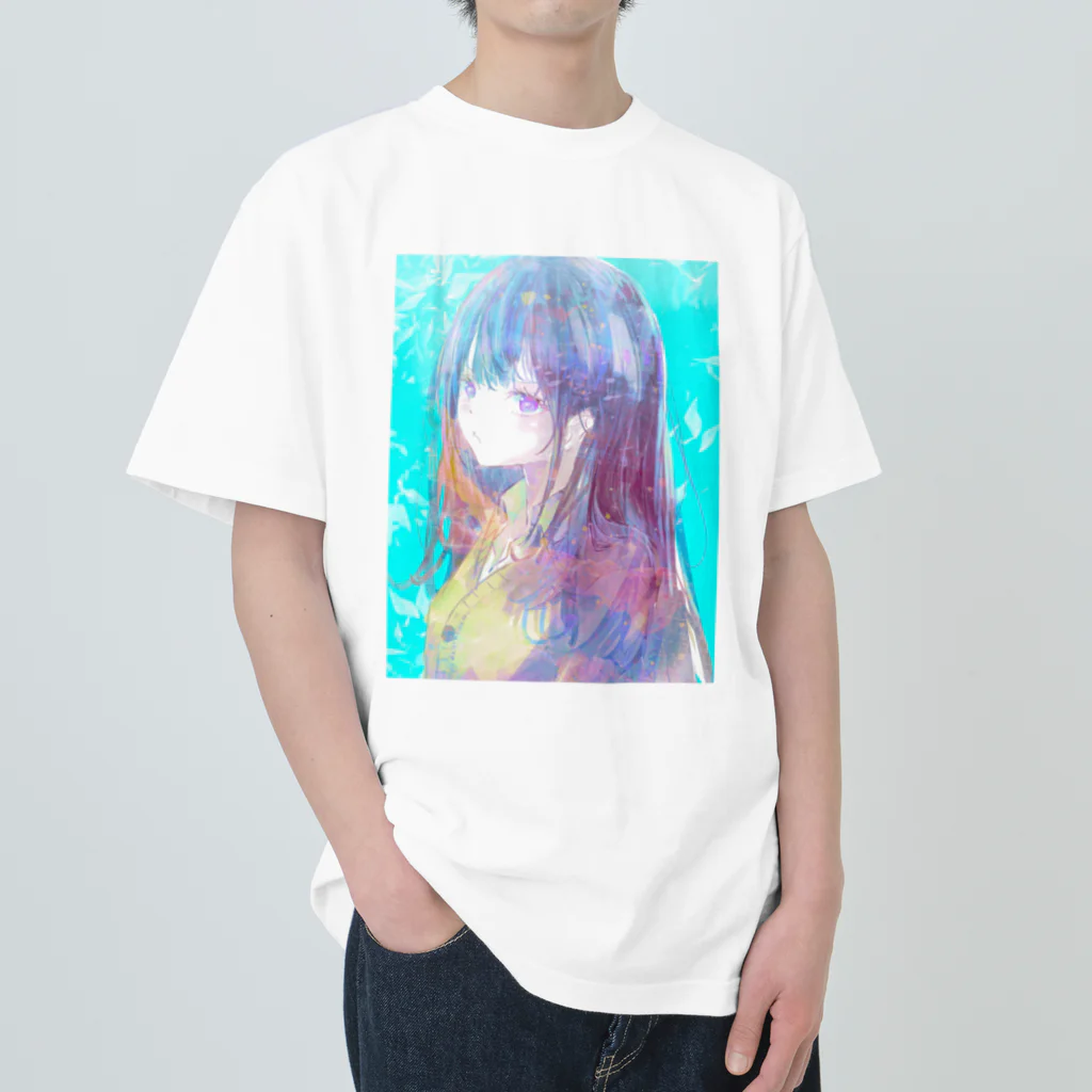 帆波　綾の青髪 Heavyweight T-Shirt