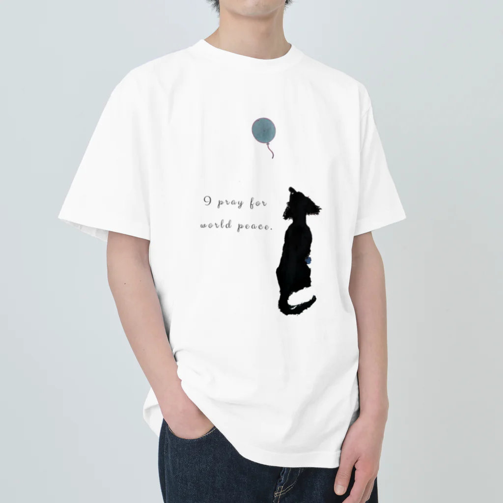 das_Ende(ダスエンデ)の犬と風船「祈り…」 ヘビーウェイトTシャツ