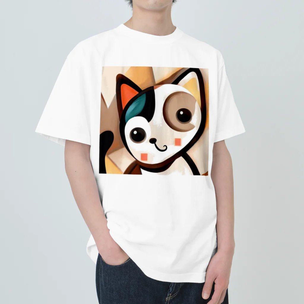 T2 Mysterious Painter's ShopのMysterious Cat ヘビーウェイトTシャツ