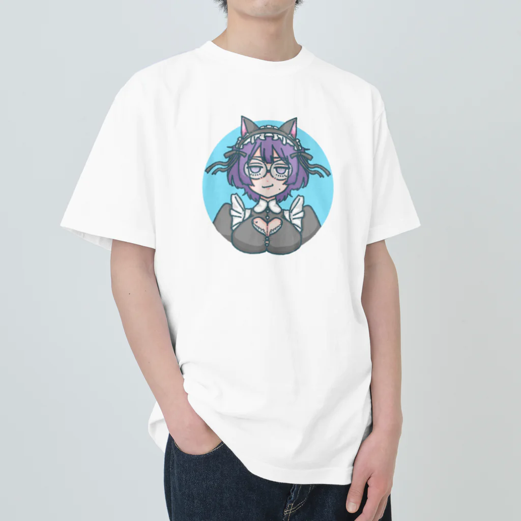 酒丸酔子🐱🍺のかなりかわいい酔子 ヘビーウェイトTシャツ