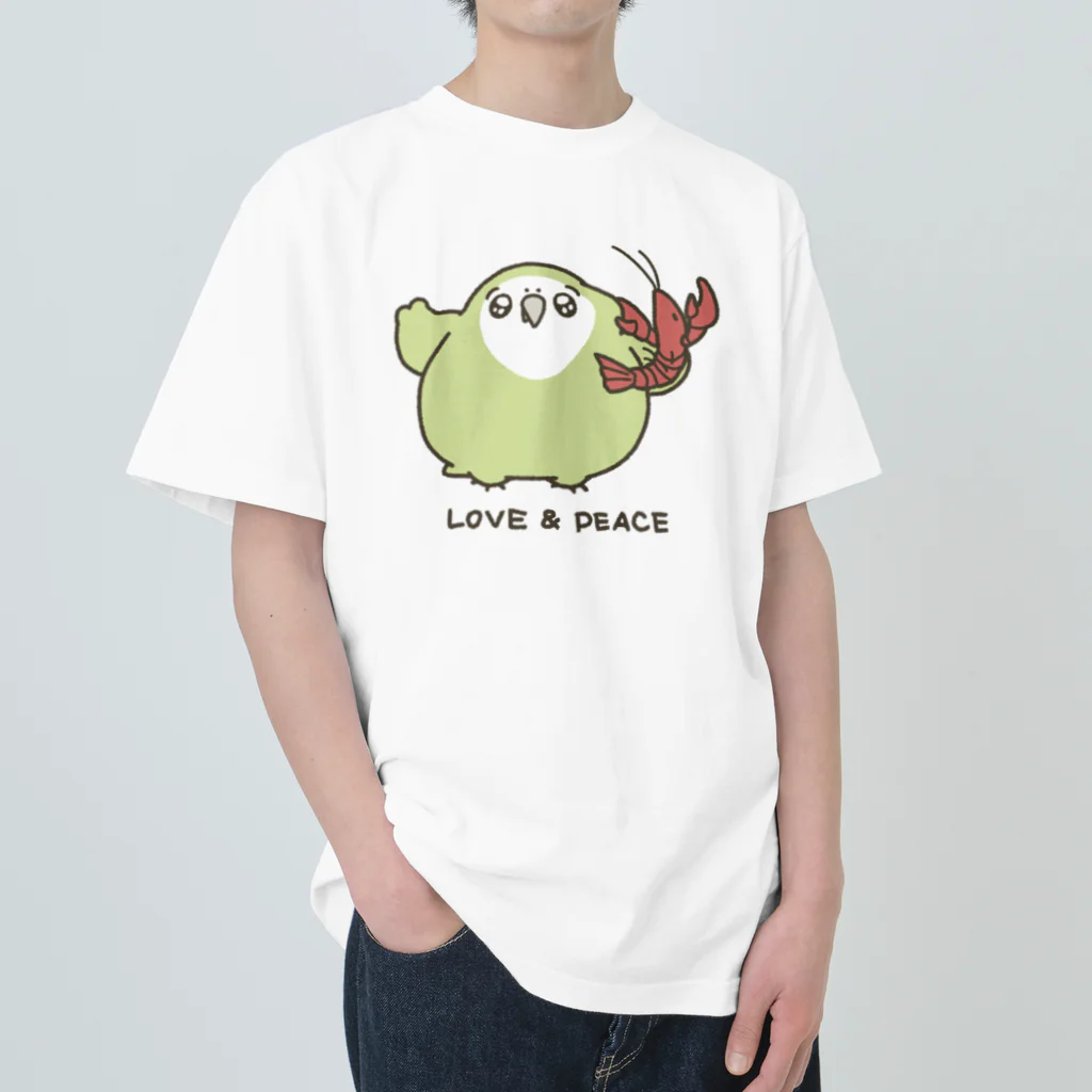 カカポのかぽぽのLOVE and PEACE Heavyweight T-Shirt