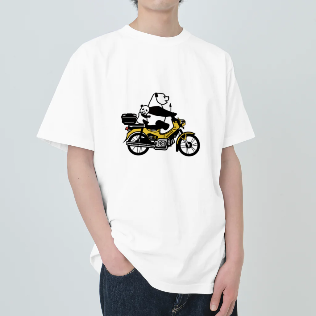 へっぽこデザインのクロスカブ　綺麗な黄色 Heavyweight T-Shirt