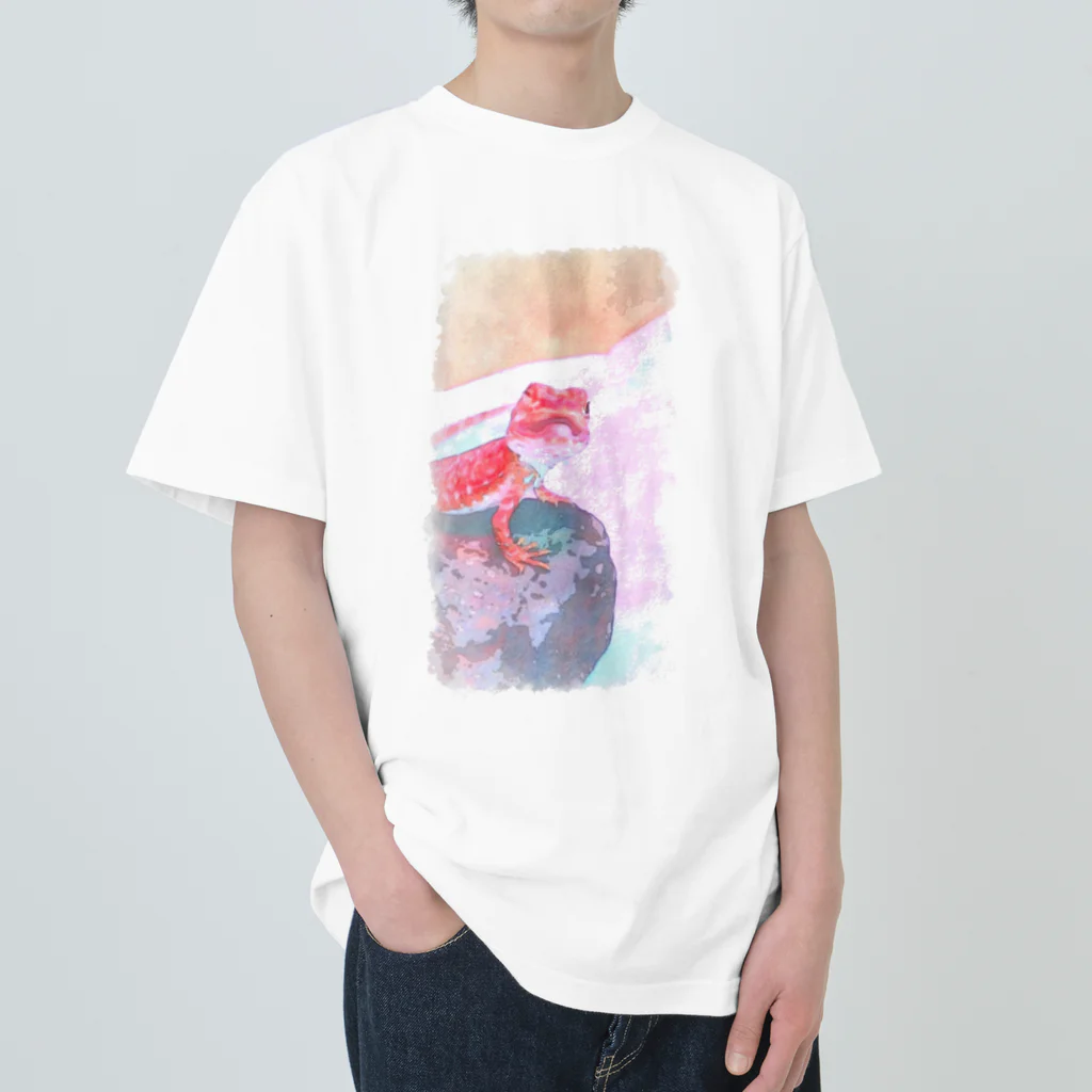 ふとあごPONのフトアゴシルクバック  Heavyweight T-Shirt