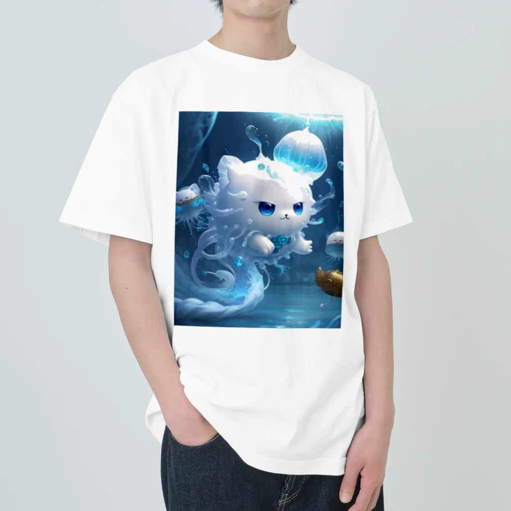 brand-new-cat-worldのJerryfishcat　ブルー ヘビーウェイトTシャツ