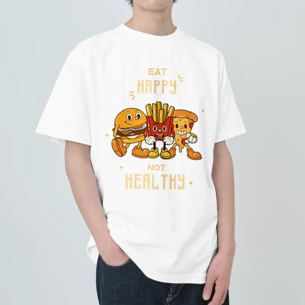 jamfish_goodiesのEAT HAPPY Heavyweight T-Shirt