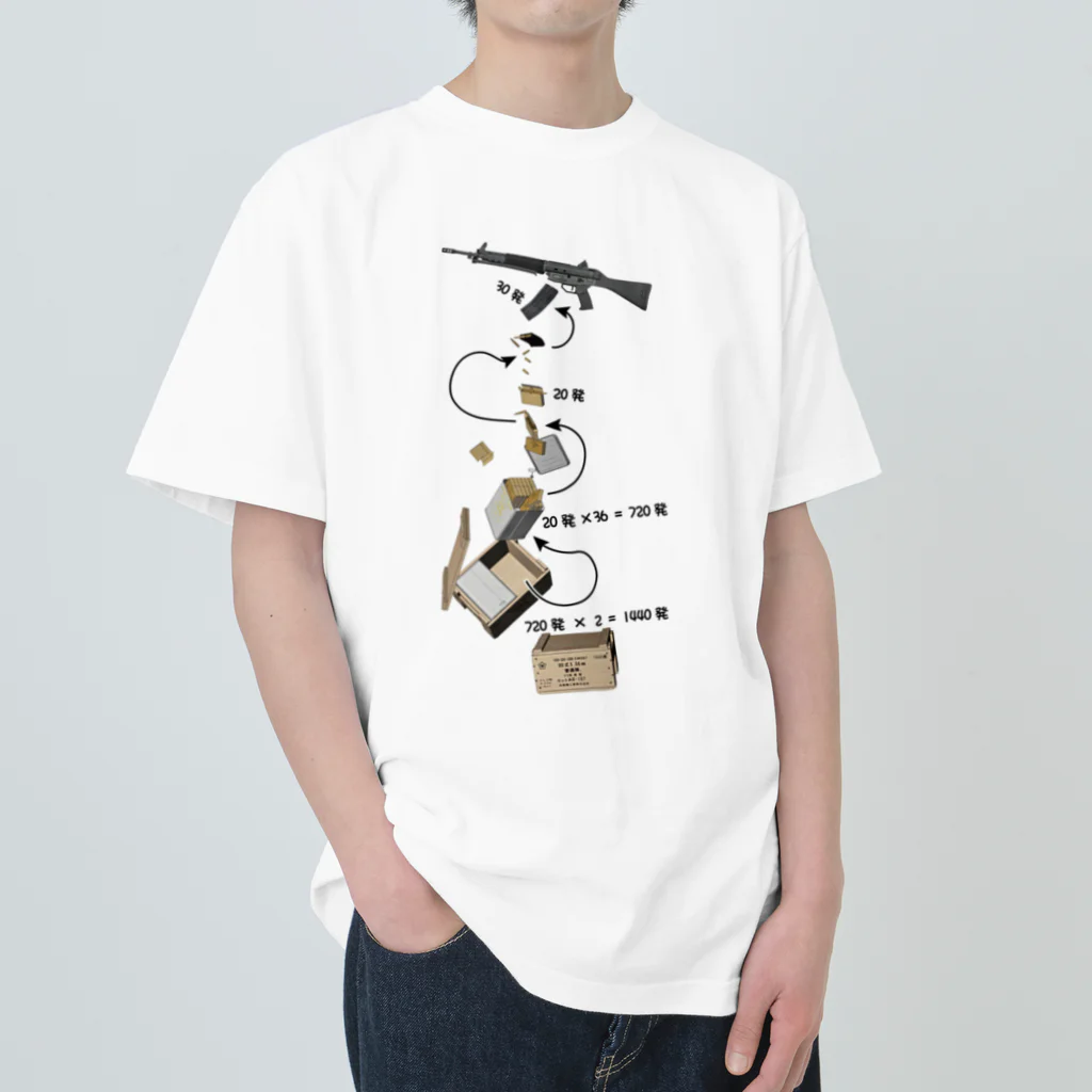 Y.T.S.D.F.Design　自衛隊関連デザインの89式小銃弾薬 ヘビーウェイトTシャツ