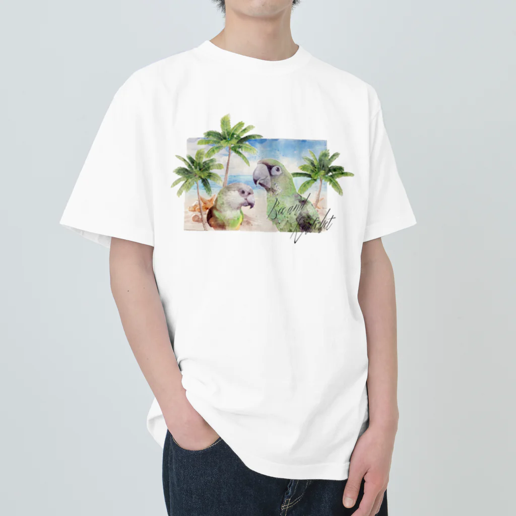 ぽっちゃりZOOのインコTシャツ Heavyweight T-Shirt