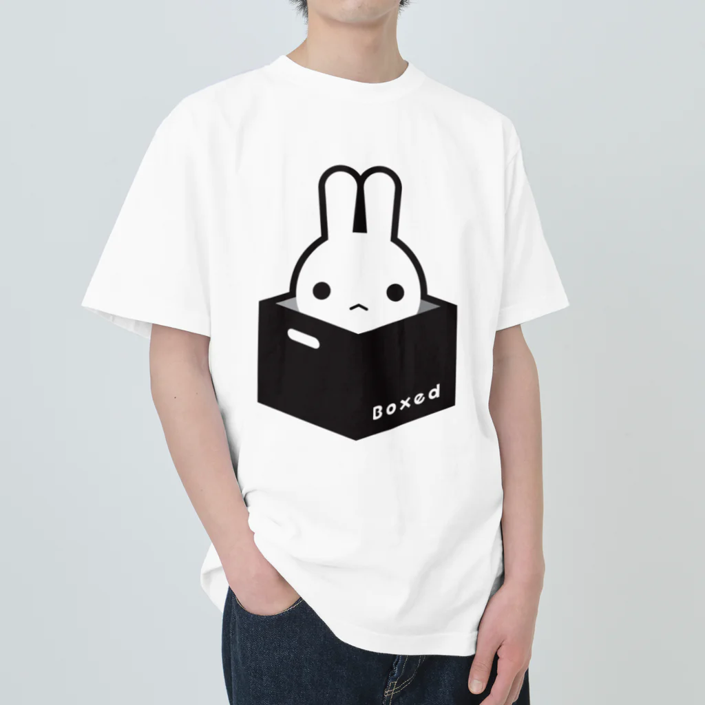 ツギハギ ニクの【Boxed * Rabbit】白Ver ヘビーウェイトTシャツ