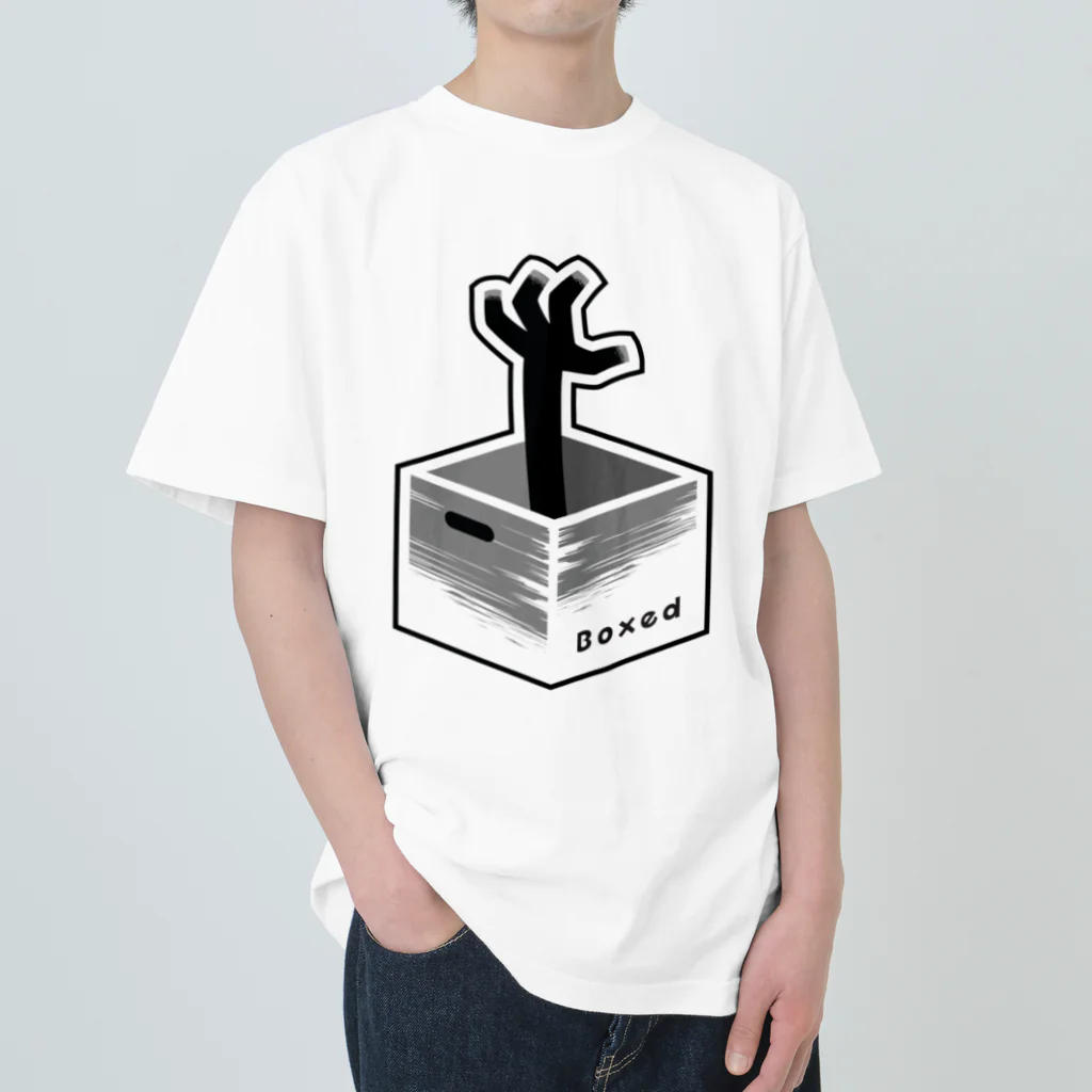 ツギハギ ニクの【Boxed * Horror】黒Ver Heavyweight T-Shirt