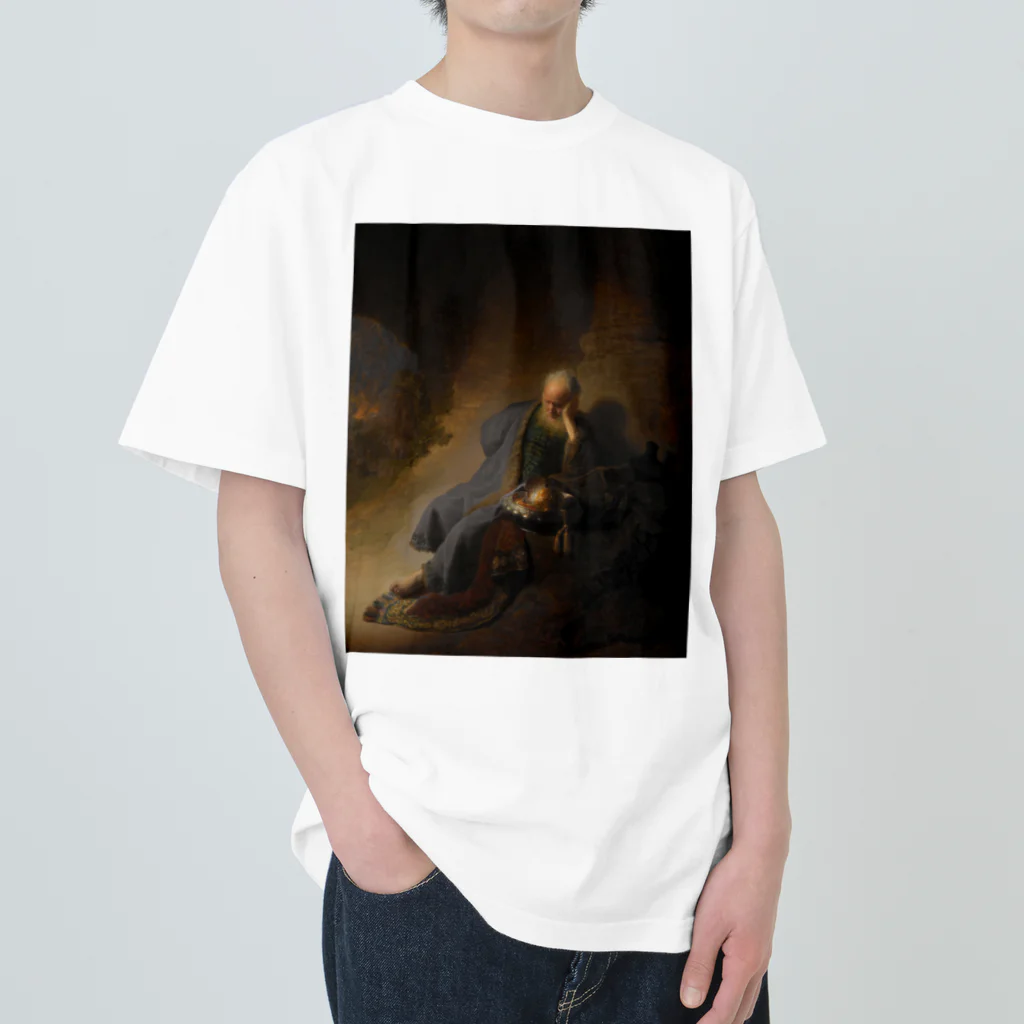 世界美術商店のエルサレムの滅亡を嘆くエレミヤ /  Jeremiah Lamenting the Destruction of Jerusalem Heavyweight T-Shirt