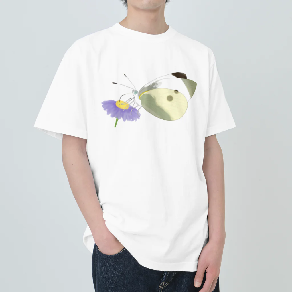 ぷにっと！パピなみ【公式】のモンシロチョウ(せいちゅう) ヘビーウェイトTシャツ