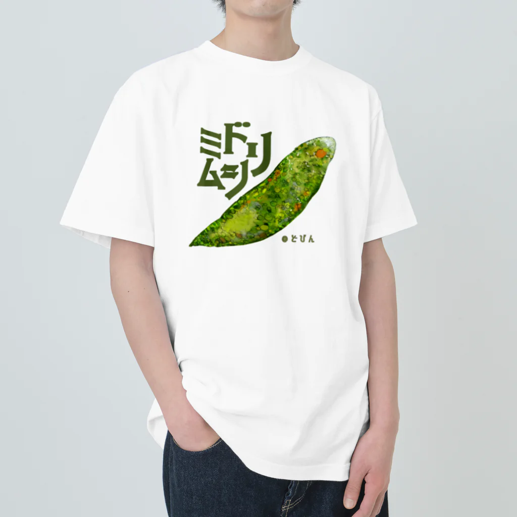 どびんの『菌玉』シリーズ第３弾　ミドリムシ ヘビーウェイトTシャツ