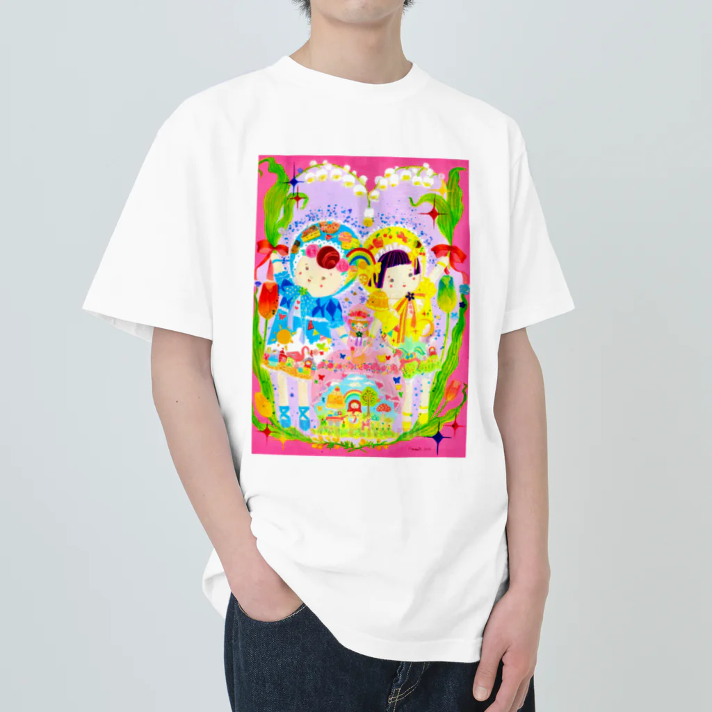 はいからヒストリカルSUZURI店の文化ちゃんとフランス姫 Heavyweight T-Shirt