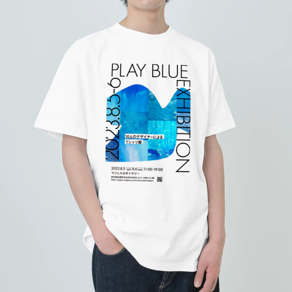 YUKA WATANABE | YUKASUKE Designの【展示DM Tシャツ】PLAY BLUE EXHIBITION ヘビーウェイトTシャツ