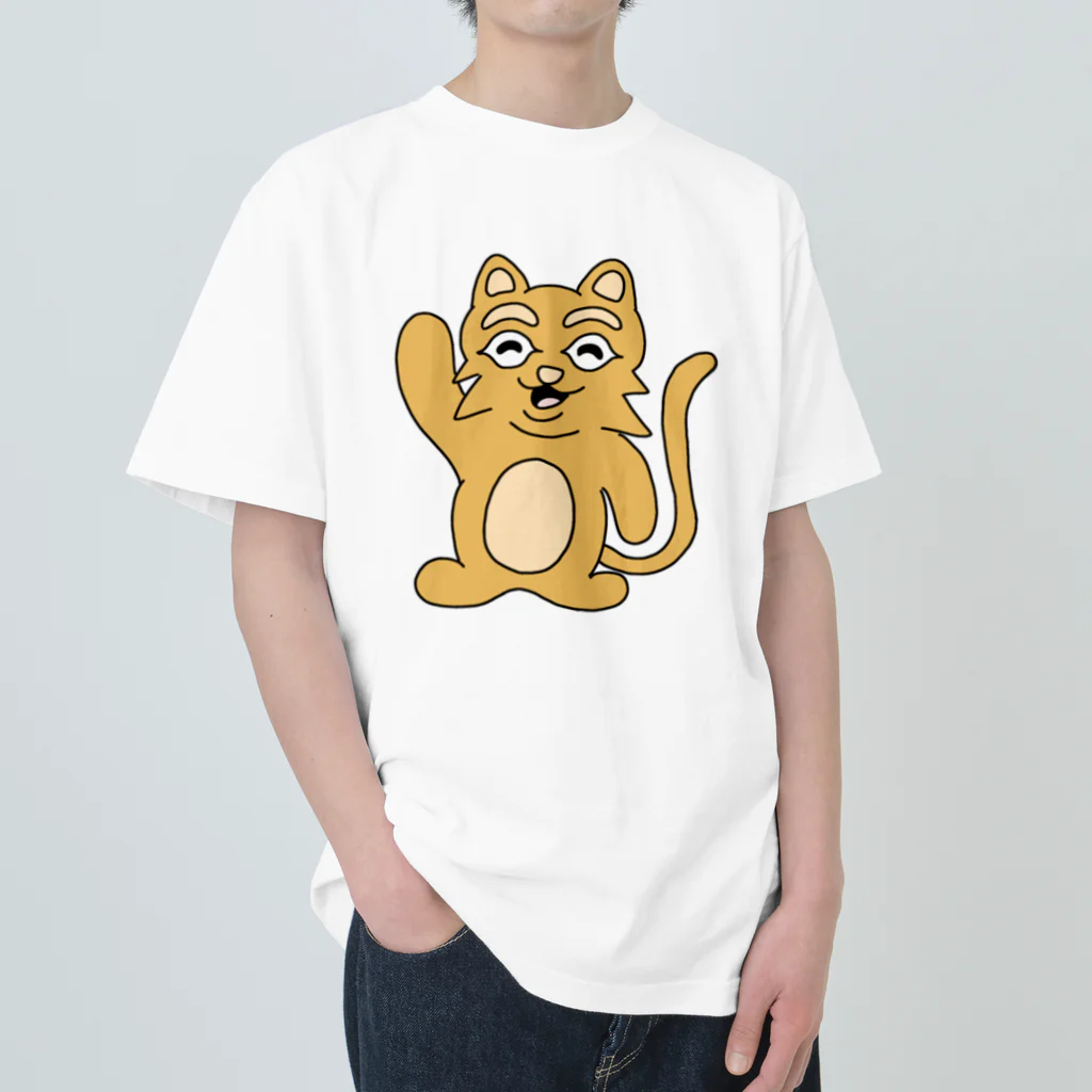 須田ふくろうの素直な猫のスナネコ ヘビーウェイトTシャツ