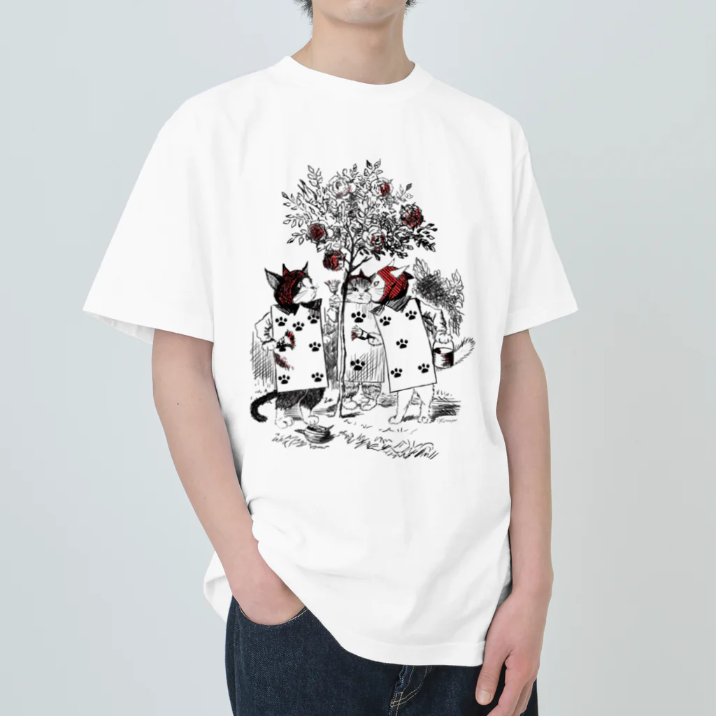 ユカイナミライ舎yukainamirai-miraixxxのトランプ猫兵 ヘビーウェイトTシャツ