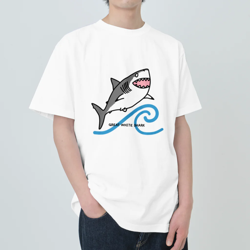 BLUENASHARKのホホジロザメ Heavyweight T-Shirt