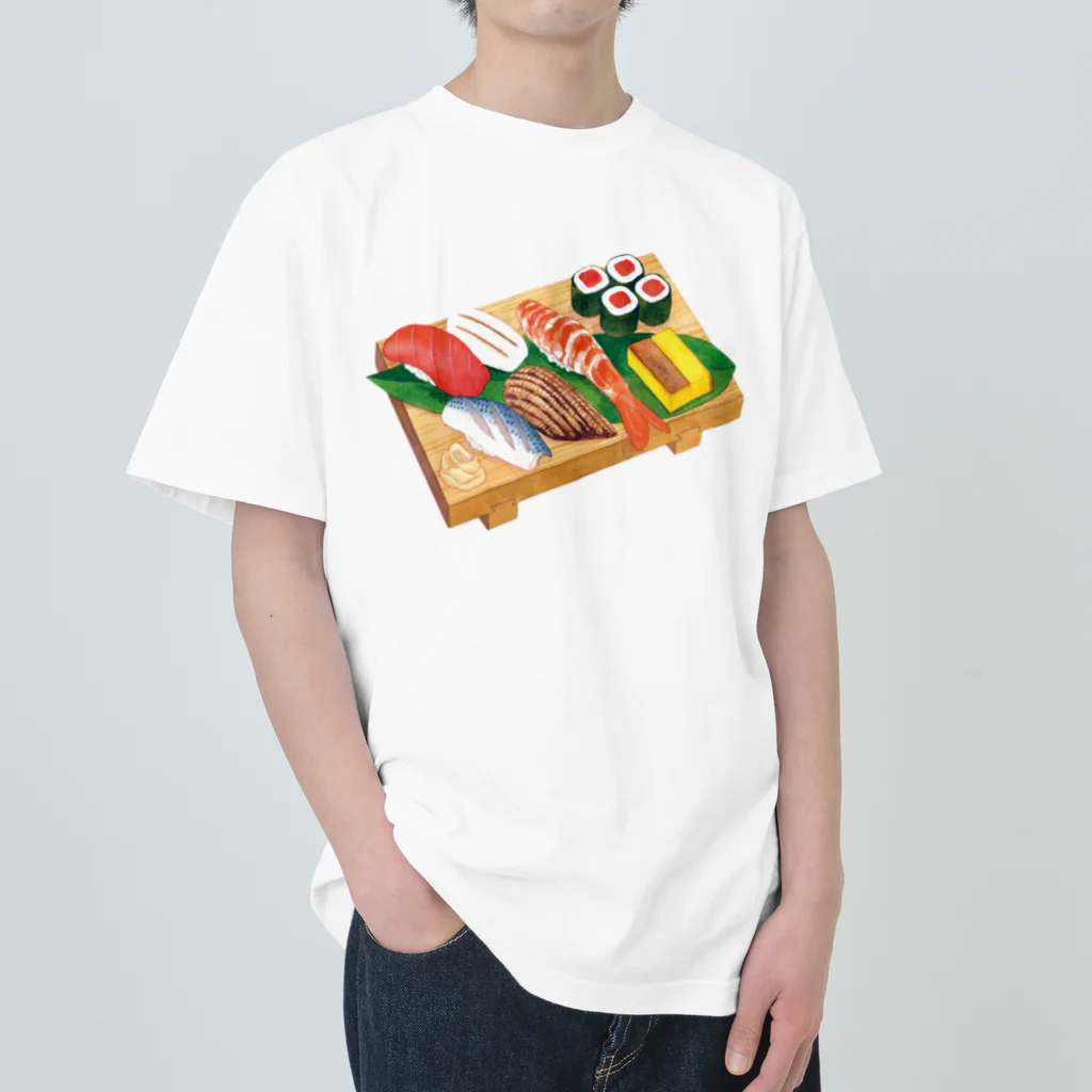 Miho MATSUNO online storeのEdo-style sushi (usu. nigirizushi) Heavyweight T-Shirt